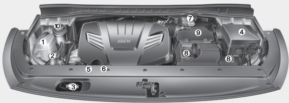 KIA Sedona YP (2014-2018) - COMPARTIMENT-MOTEUR - 1