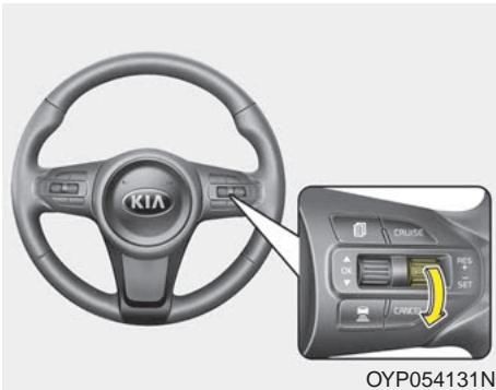 KIA Sedona YP (2014-2018) - Pour réduire la vitesse réglée avec le régulateur : - 1