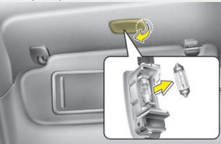KIA Sedona YP (2014-2018) - Remplacement de l'ampoule de la lampe de plaque d'immatriculation - 4