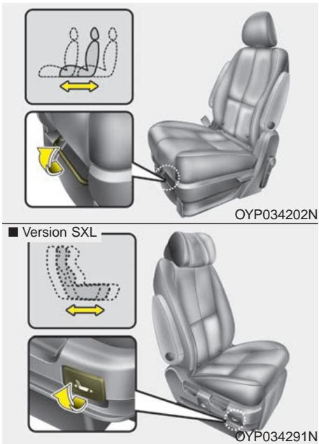 KIA Sedona YP (2014-2018) - Réglage du siège arrière - 1