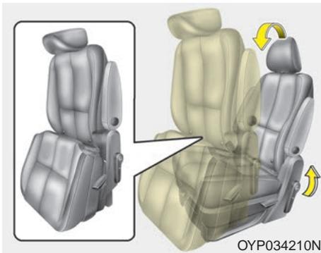 KIA Sedona YP (2014-2018) - Pour incliner le dossier : - 2