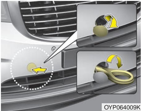 KIA Sedona YP (2014-2018) - Crochet de remorquage amovible (avant) (si équipé) - 1