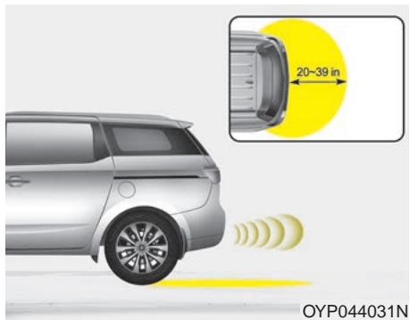 KIA Sedona YP (2014-2018) - Zone de détection - 1