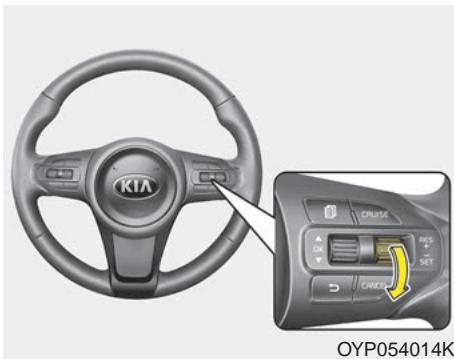 KIA Sedona YP (2014-2018) - Pour réduire la vitesse réglée : - 1