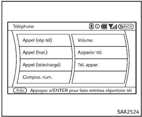INFINITI FX (2008-2014) - Éditer le Répertoire téléphonique - 2