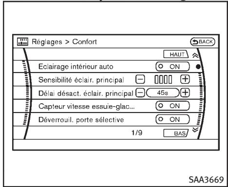INFINITI FX (2008-2014) - Autres réglages (modèles avec système de navigation) - 2