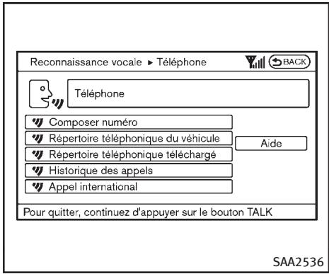 INFINITI FX (2008-2014) - Exemples de commandes vocales - 3