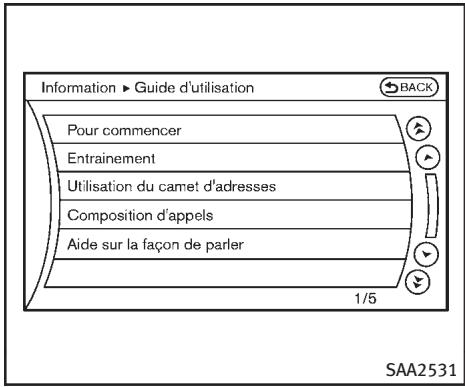 INFINITI FX (2008-2014) - Affichage du guide d'utilisation - 1