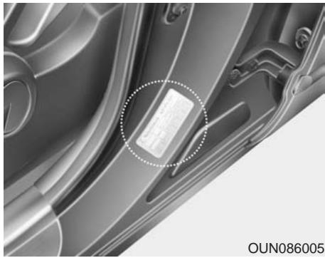 KIA Rondo UN (2006-2010) - Pression à froid recommandée pour les pneus - 1