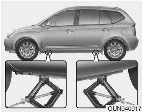 KIA Rondo UN (2006-2010) - A AVERTISSEMENT -Changer une roue - 2