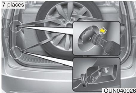 KIA Rondo UN (2006-2010) - Transport d'un pneu creve (si équipé) - 1