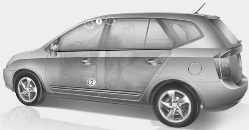KIA Rondo UN (2006-2010) - Ajouter un équipement ou modifier un vehicule équipé de coussins gonflables - 1