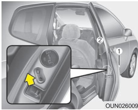 KIA Rondo UN (2006-2010) - Dispositif de déverrouillage des portes sur détction d'un chocol (si équipé) - 1
