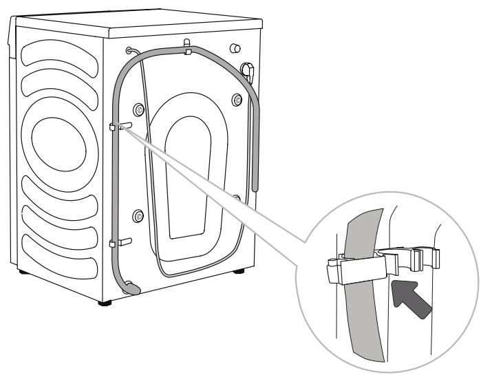 HISENSE WF1Q8041BW - RACCORDEMENT ET FIXATION DU TUYAU D'EVACUATION - 3