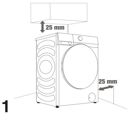 HISENSE WF1Q8041BW - Distances d'Installation - 1