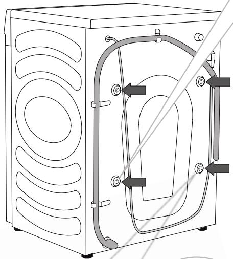 HISENSE WF1Q8041BW2 - RETRAIT DES BOULONS/VIS DE TRANSPORT - 1