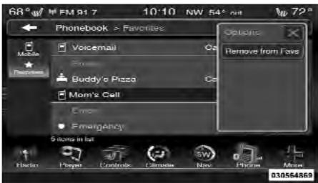 Chrysler 300 (2013) - Pour supprimer un favori - 1