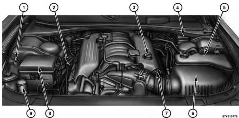 Chrysler 300 (2013) - COMPARTIMENT MOTEUR - MOTEUR 6,4 L - 1