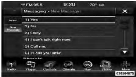 Chrysler 300 (2013) - Transmission de messages au moyen des touches programmables : - 1