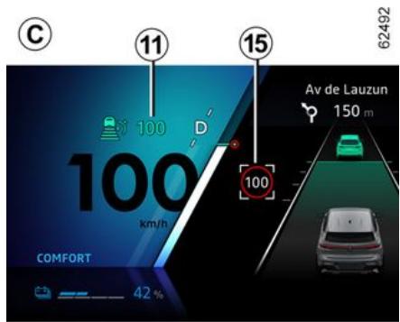 RENAULT Scenic E-Tech (2023) - Mise en régulation de la vitesse avec reconnaissance des panneaux de limitation de vitesse (affichage C ) - 1