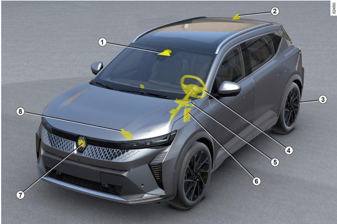 RENAULT Scenic E-Tech (2023) - Localisation des éléments - 1