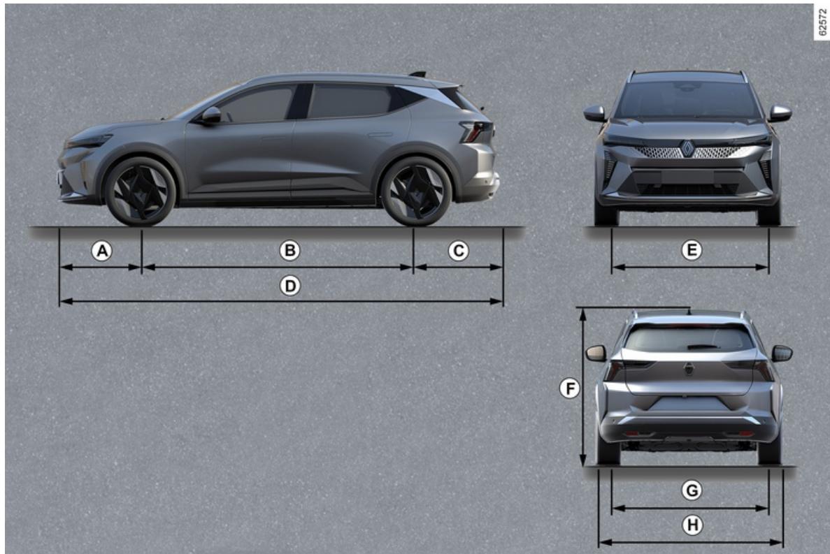 RENAULT Scenic E-Tech (2023) - DIMENSIONS (EN MÉTRES) - 1