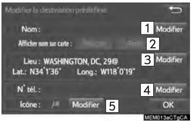 TOYOTA Tacoma N300 2018 - MODIFICATION DES DESTINATIONS PRÉSELECTIONNÉES - 1