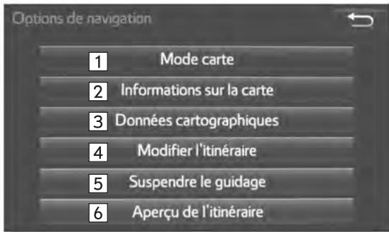TOYOTA Tacoma N300 2018 - ÉCRAN DES OPTIONS DE NAVIGATION - 1