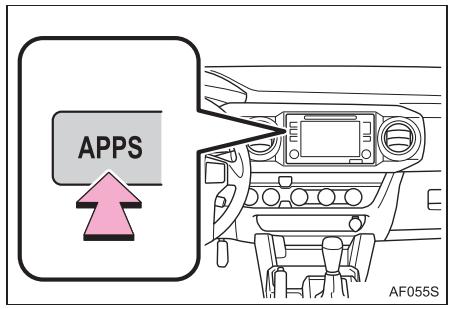 TOYOTA Tacoma N300 2018 - Appuyez sur le bouton "APPS". - 1