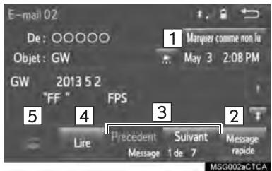 TOYOTA Tacoma N300 2018 - CONSULTATION DES MESSAGES - 1