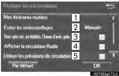 TOYOTA Tacoma N300 2018 - ÉCRAN DES PARAMÉTRES D'INFOS-TRAFIC - 1