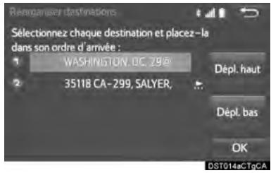 TOYOTA Tacoma N300 2018 - MODIFICATION DE L'ORDRE DES DESTINATIONS - 1