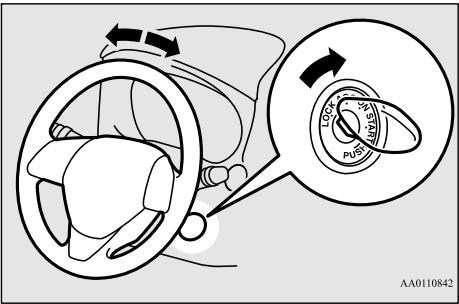 MITSUBISHI Outlander 3 (2015-2018) - Verrouillage du volant de direction (le cas échéant) - 1