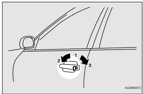 MITSUBISHI Outlander 3 (2015-2018) - Verrouillage et déverrouillage avec la clé (porte du conducteur) - 1