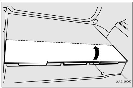 MITSUBISHI Outlander 3 (2015-2018) - ■ Pour accéder au compartiment de chargement de plancher (avant) - 1