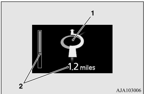 MITSUBISHI Outlander 3 (2015-2018) - Affichage des informations de navigation (le cas échéant) - 1