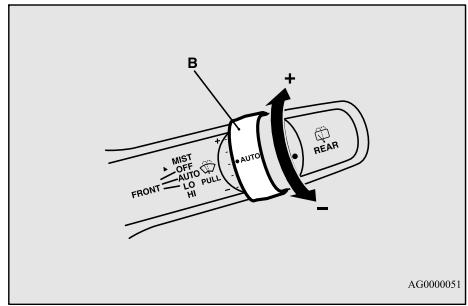 MITSUBISHI Outlander 3 (2015-2018) - Réglage de la sensibilité du capteur de pluie - 1
