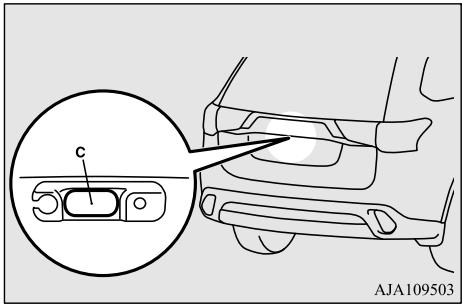 MITSUBISHI Outlander 3 (2015-2018) - Ouverture du hayon électrique à l'aide de l'interrupteur d'ouverture - 1