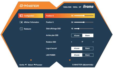 IIYAMA GB2741HSUB1 - Raccourci - 4
