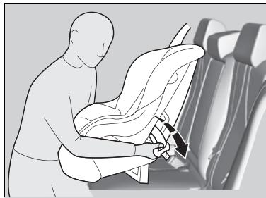 Acura TLX (2022) - ■ Installation d'un siège de sécurité pour infant avec une ceinture sous-abdominale/épaullière - 1