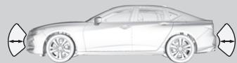 Acura TLX (2022) - Position et portée du capteur - 2
