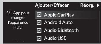 Acura TLX (2022) - Pour ajouter ou retirer des éléments - 2