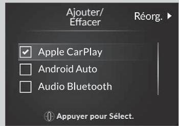 Acura TLX (2022) - Pour ajouter ou retirer des éléments - 1