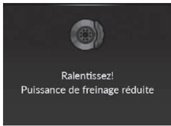 Acura TLX (2022) - Si le message d'advertissement Ralentissez! Puissance de freinage réduite s'affiche - 1