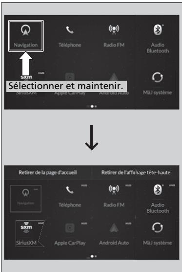 Acura TLX (2022) - Pour retirer des icones de I'ecran d'accueil et de I'affichage tete haute\* - 1