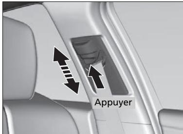 Acura TLX (2022) - Réglage de l'ancrage de l'épaulière - 1