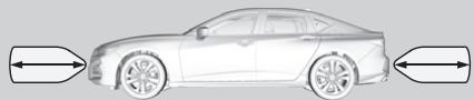 Acura TLX (2022) - Position et portée du capteur - 4