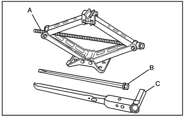 Saturn Relay (2007) - Dépose du pneu de secours et des outils - 3