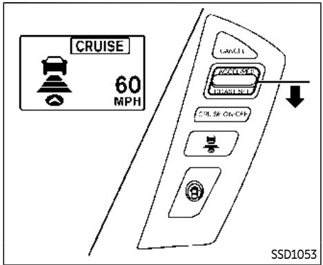 INFINITI QX80 (2019) - Commandes du mode de contrôle de distance d'un vehicule à l'autre - 3