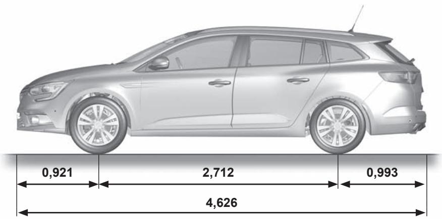 RENAULT Megane 4 (2016-2020) - DIMENSIONS (en mètres) (2/3) - 1
